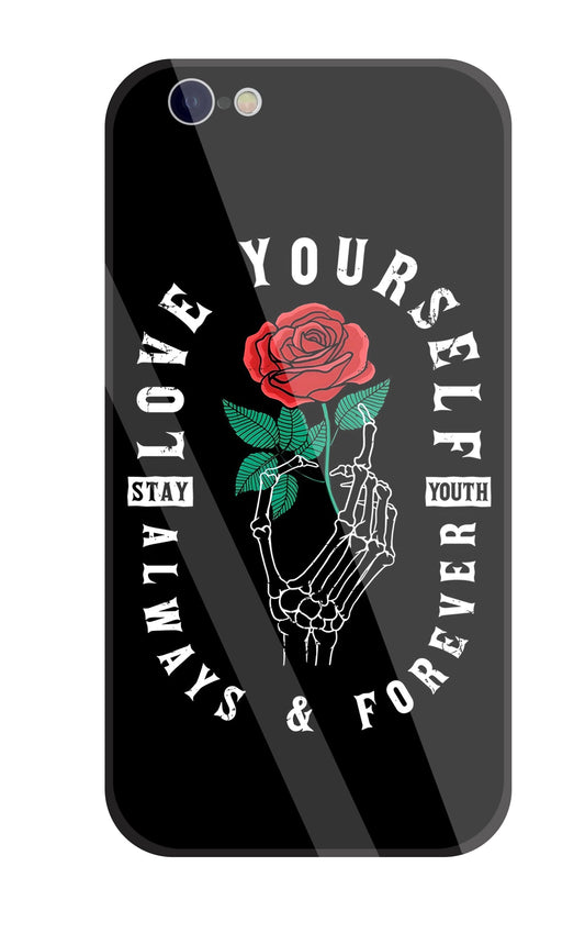 Stay Youth Love Glass Case For Apple iPhone 6 / 6s