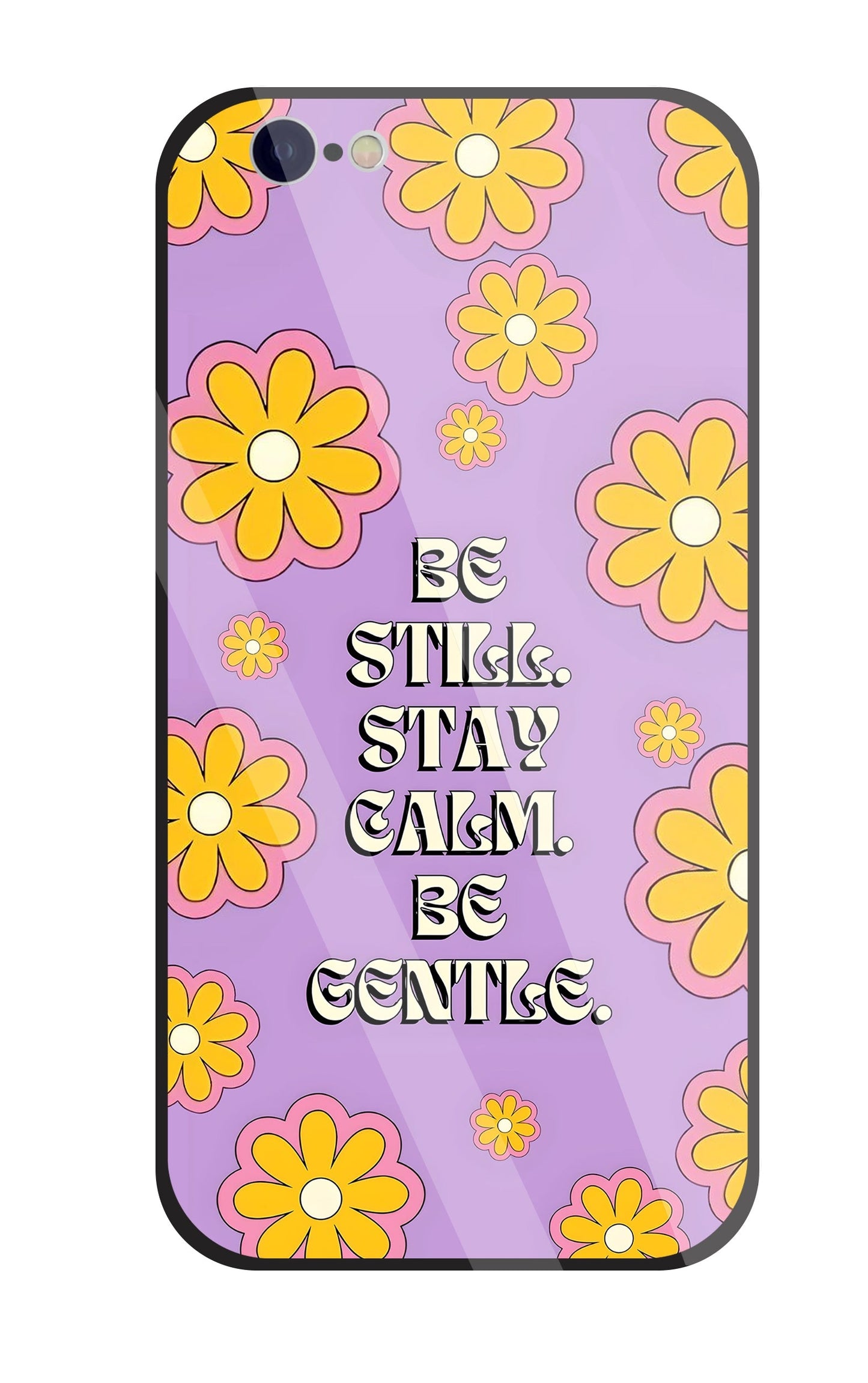 Yellow Flowers With Quotes Glass Case For Apple iPhone 6 / 6s