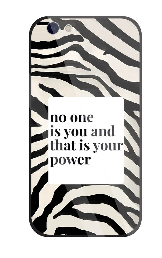 Zebra pattern with quote Glass Case For Apple iPhone 6 / 6s
