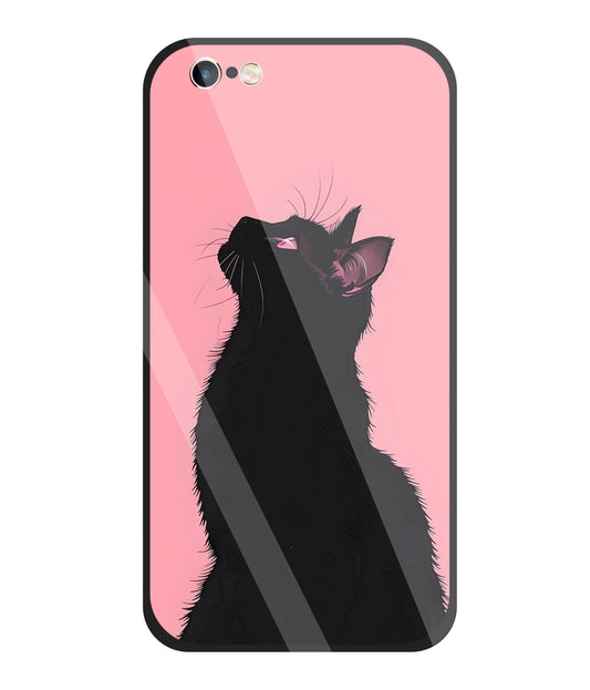 Black Cat Glass Case For Apple iPhone 6 +