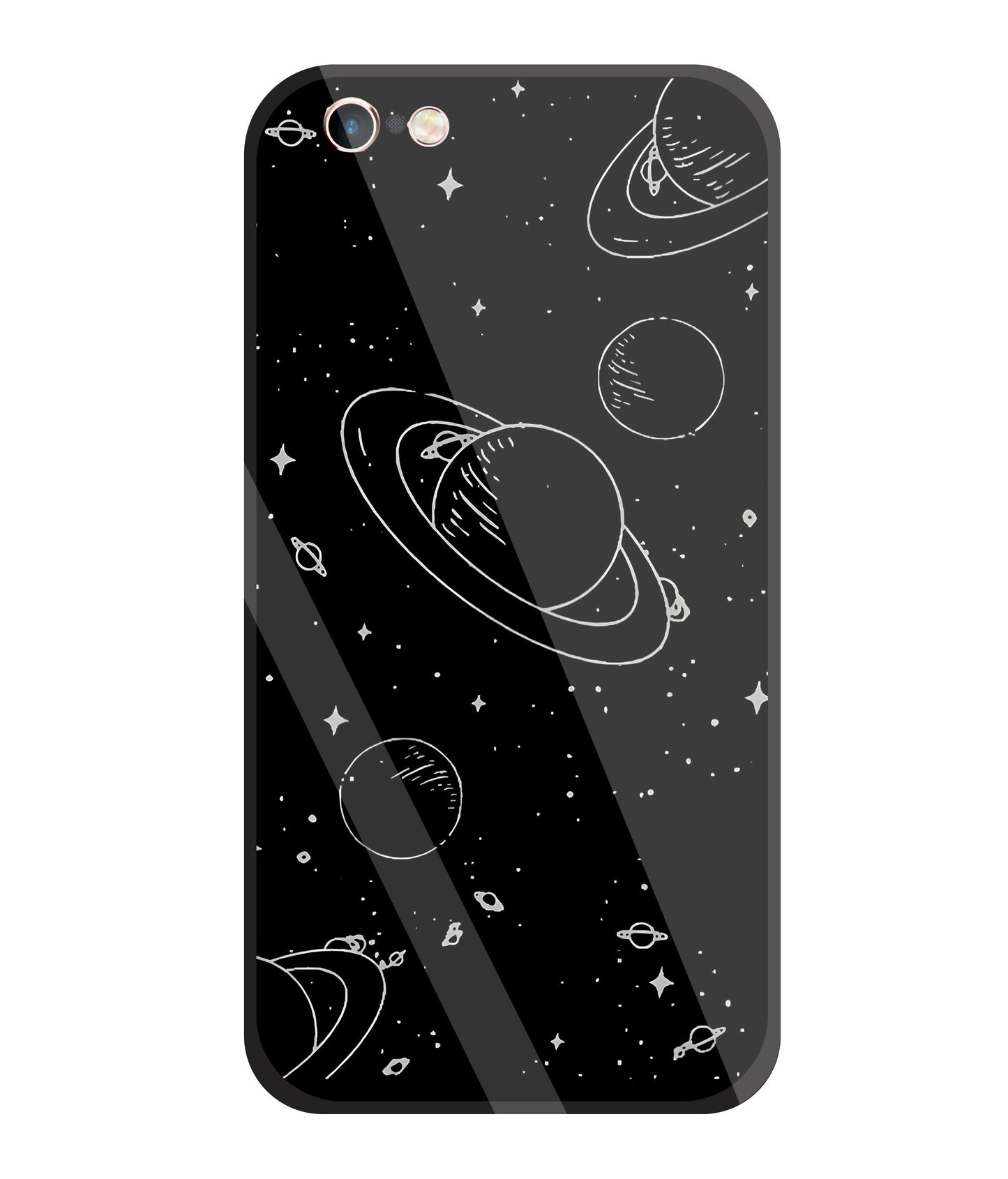 Black And White Space Glass Case For Apple iPhone 6 +