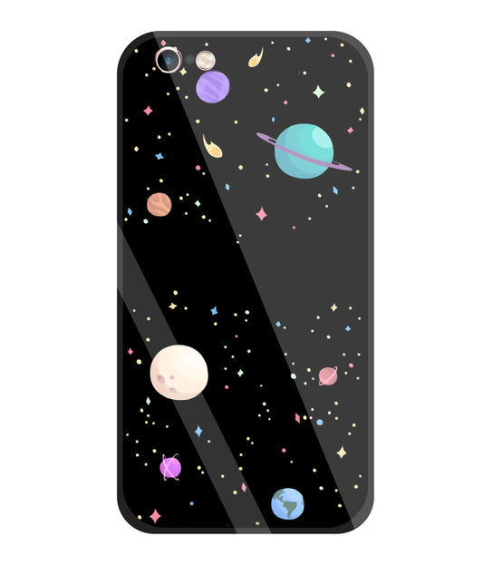 Colorful Space Glass Case For Apple iPhone 6 +