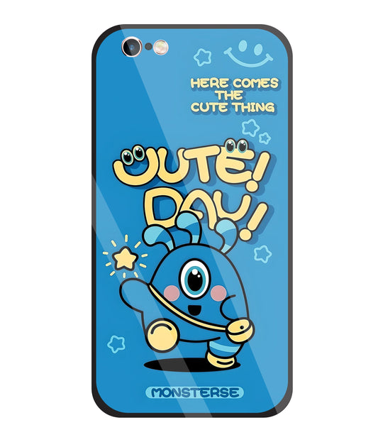 Cute Day! Monsterse Blue Glass Case For Apple iPhone 6 +