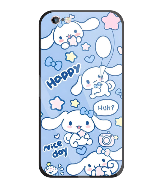 Cute Puppy Girl Glass Case For Apple iPhone 6 +