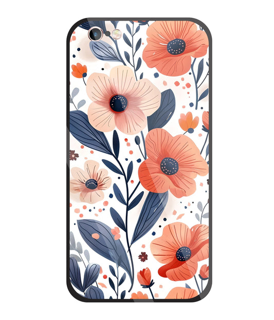 Daisy Flower Water Color Vintage Glass Case For Apple iPhone 6 +
