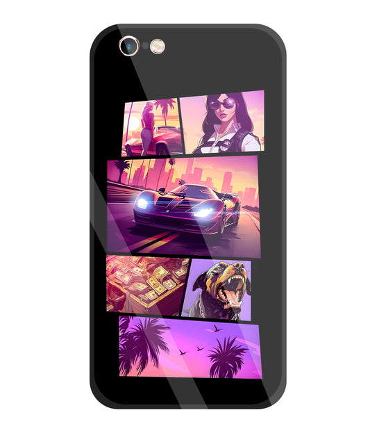 GTA 6 Glass Case For Apple iPhone 6 +