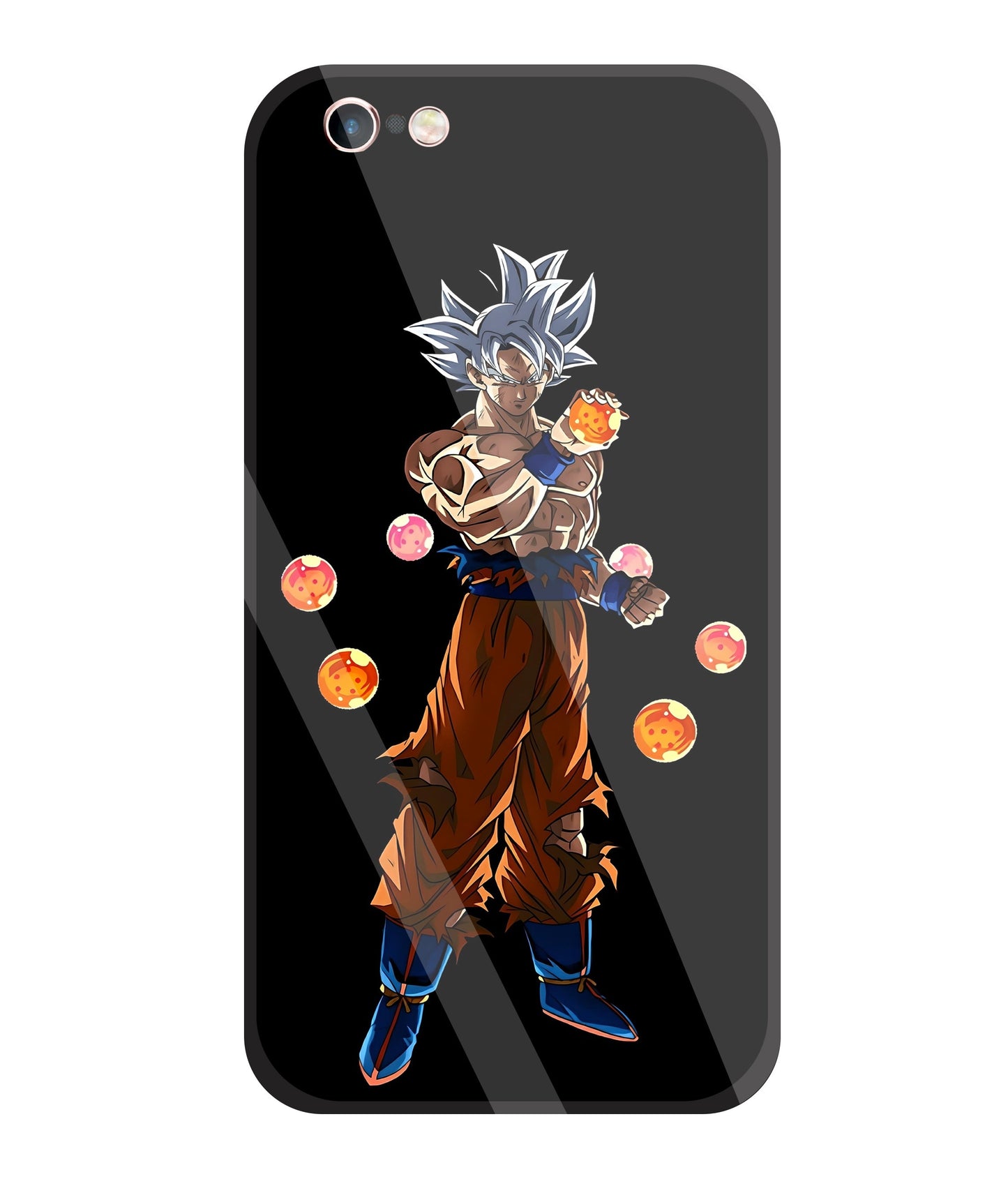 Goku With Dragon Balls Glass Case For Apple iPhone 6 +