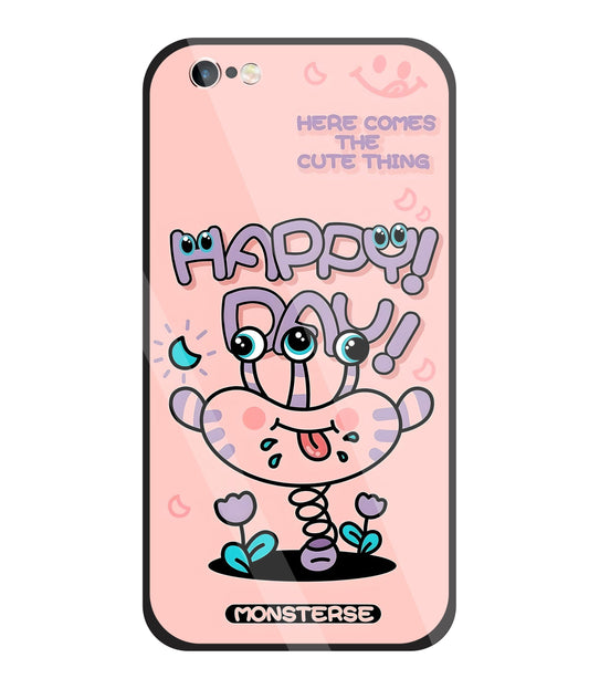 Happy Day Monsterse Pink Glass Case For Apple iPhone 6 +