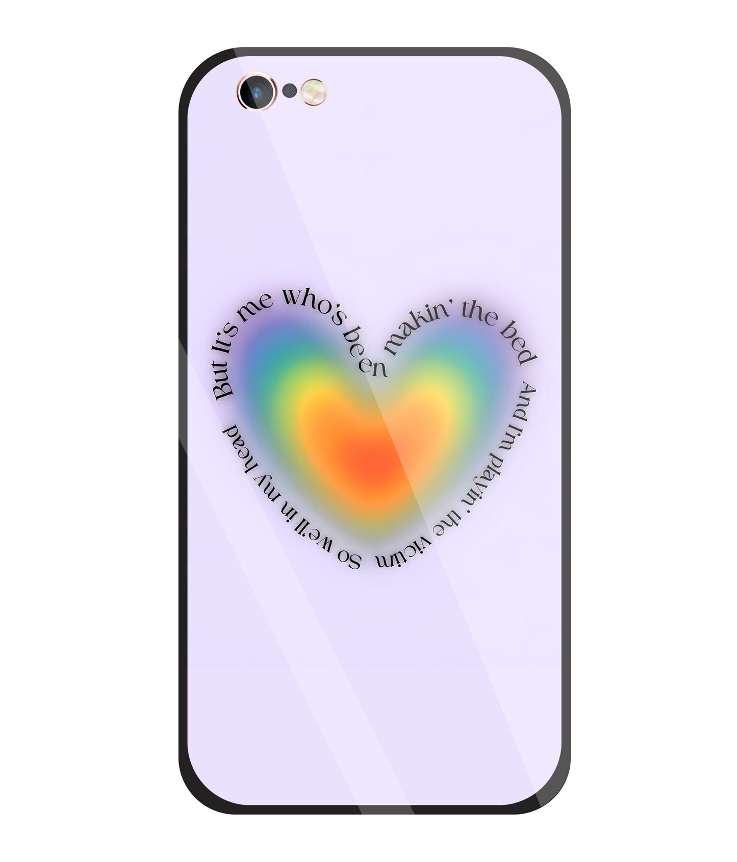 Heart With Neon Colour Glass Case For Apple iPhone 6 +