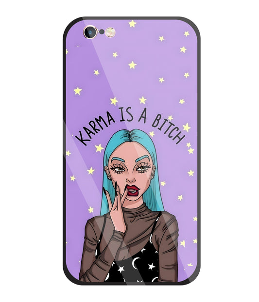 Karma is a Bitch Levender Glass Case For Apple iPhone 6 +