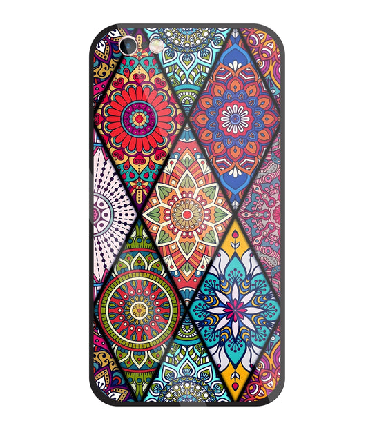 Mandala Patterns Colourful Glass Case For Apple iPhone 6 +