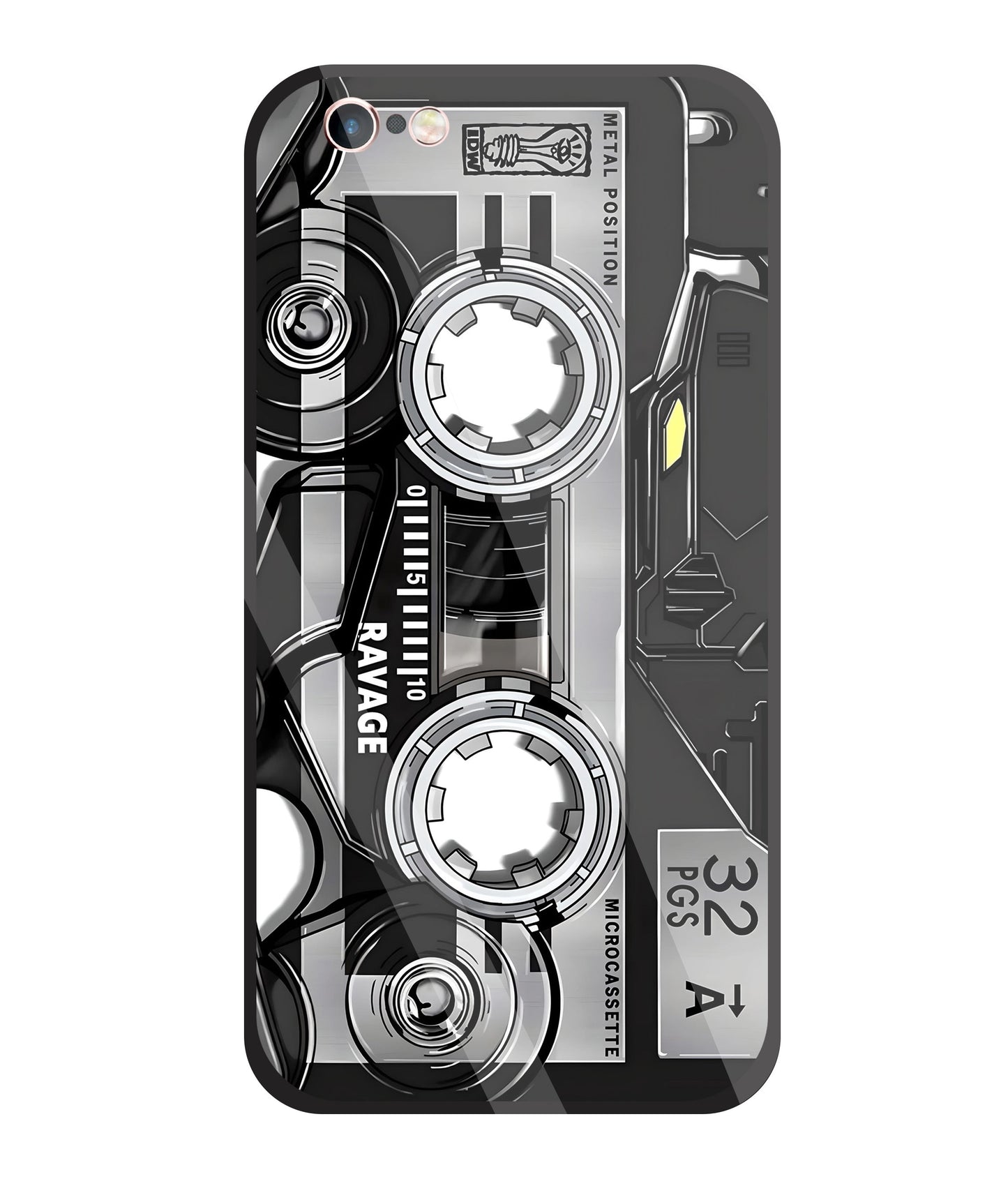 Microcassette Glass Case For Apple iPhone 6 +