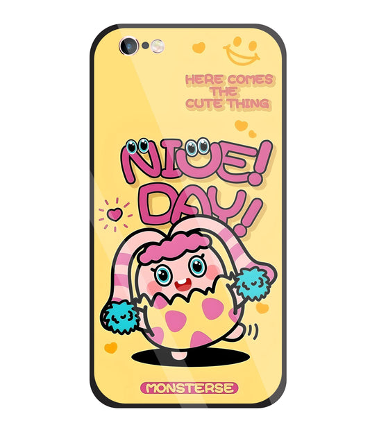 Nice Day Monsterse Yellow Glass Case For Apple iPhone 6 +