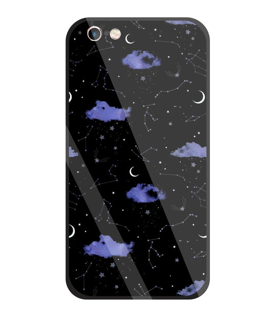 Night Sky Constellations and Stars Glass Case For Apple iPhone 6 +