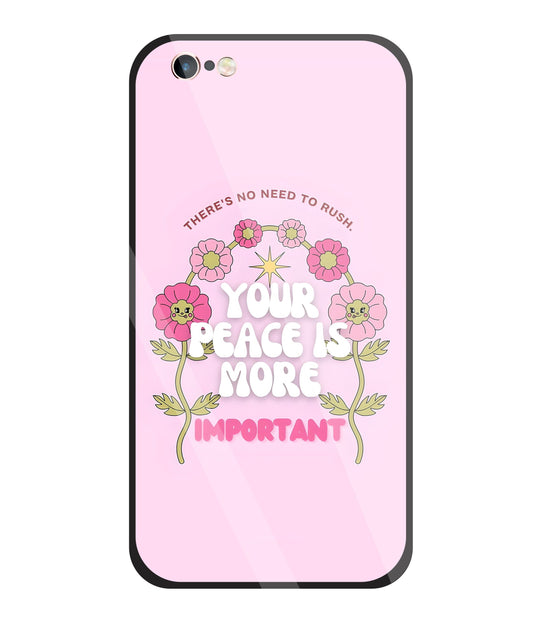 Peace Is More Important Glass Case For Apple iPhone 6 +