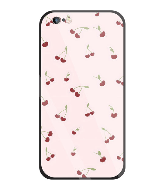 Pink Cherry Glass Case For Apple iPhone 6 +