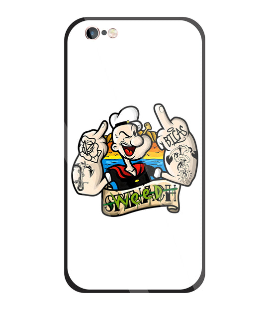 Popeye Weed Glass Case For Apple iPhone 6 +