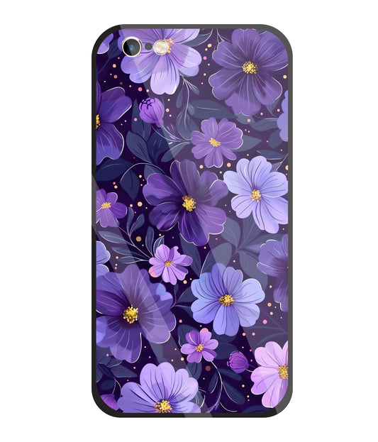 Purple Flower Blooms Glass Case For Apple iPhone 6 +