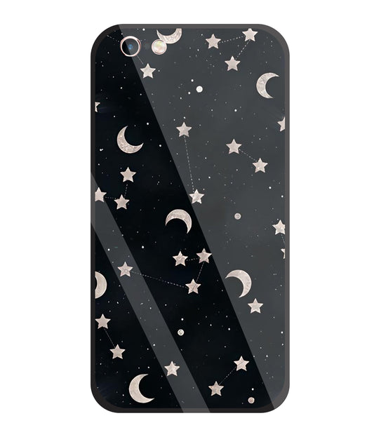 Star And Hulf Moon Space Glass Case For Apple iPhone 6 +