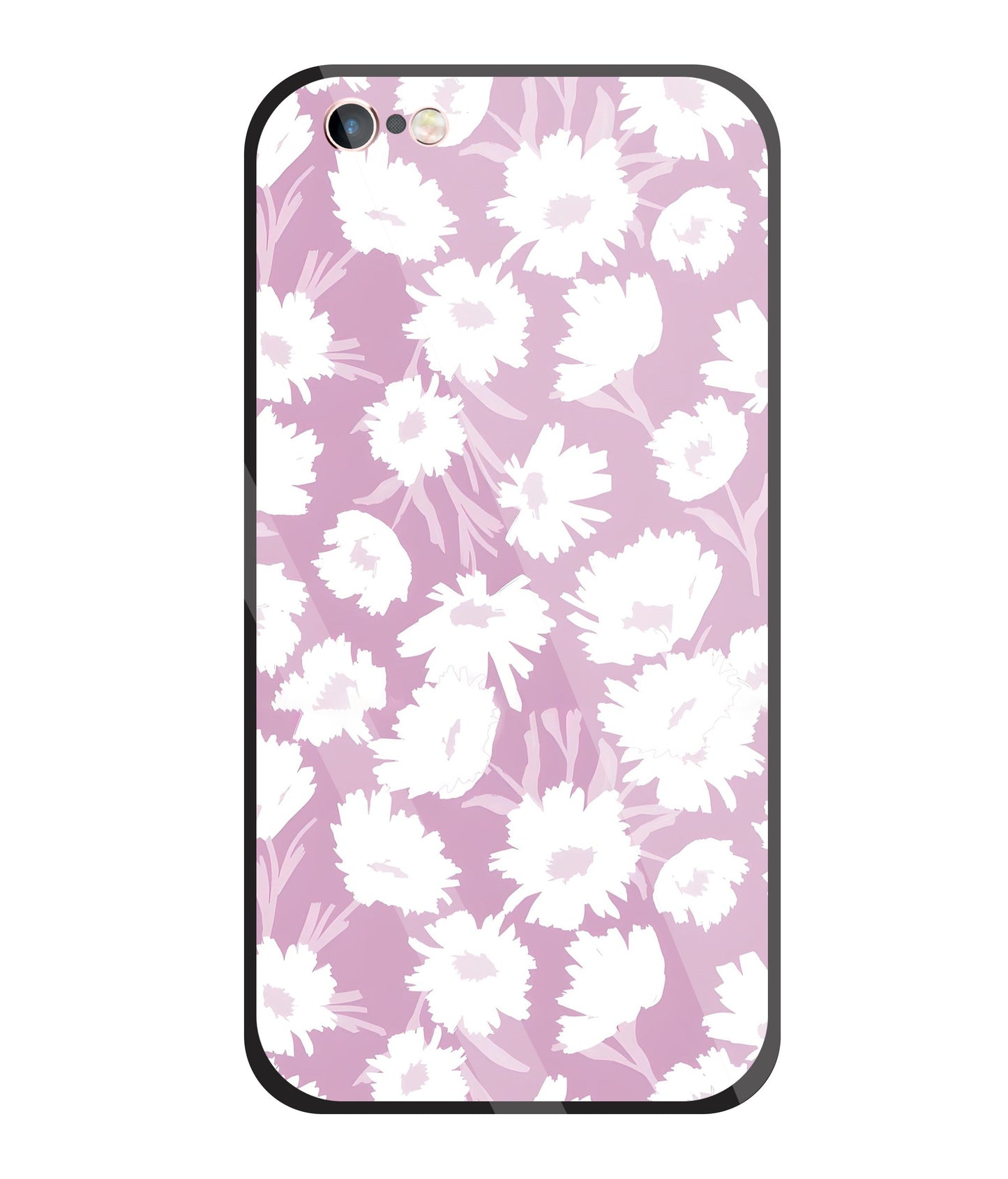 White Sunflower Glass Case For Apple iPhone 6 +