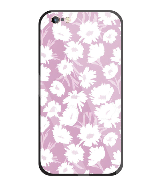 White Sunflower Glass Case For Apple iPhone 6 +