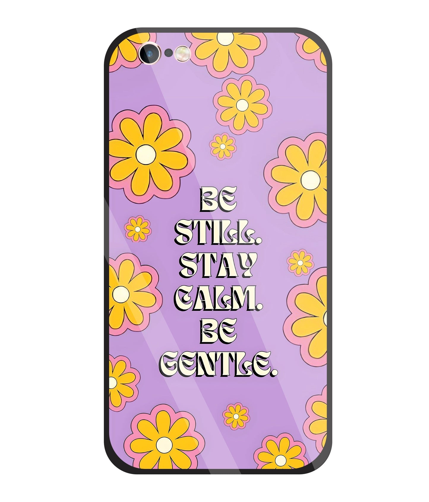 Yellow Flowers With Quotes Glass Case For Apple iPhone 6 +