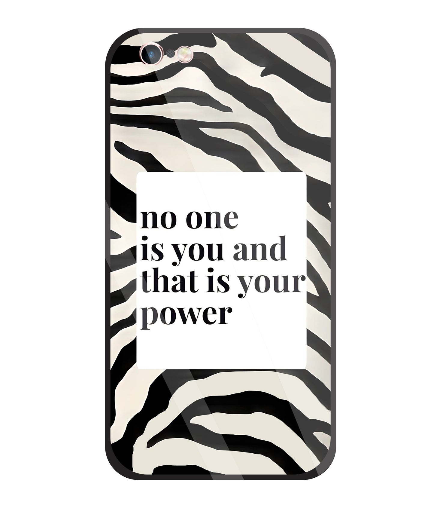 Zebra pattern with quote Glass Case For Apple iPhone 6 +