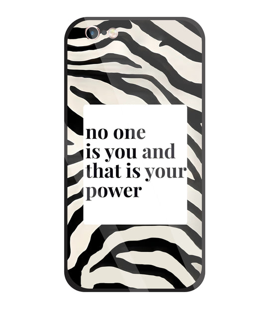Zebra pattern with quote Glass Case For Apple iPhone 6 +