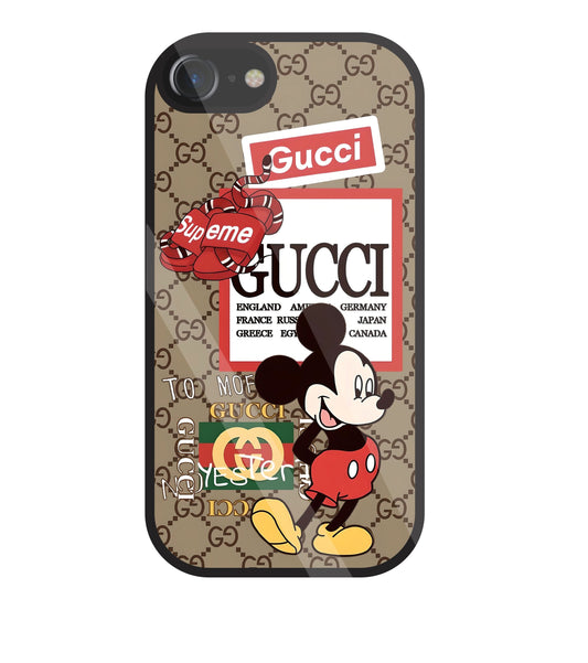 Gucci Mickey Glass Case For Apple iPhone 7