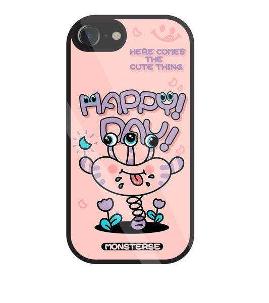 Happy Day Monsterse Pink Glass Case For Apple iPhone 7
