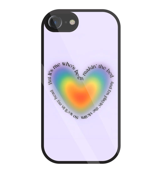 Heart With Neon Colour Glass Case For Apple iPhone 7