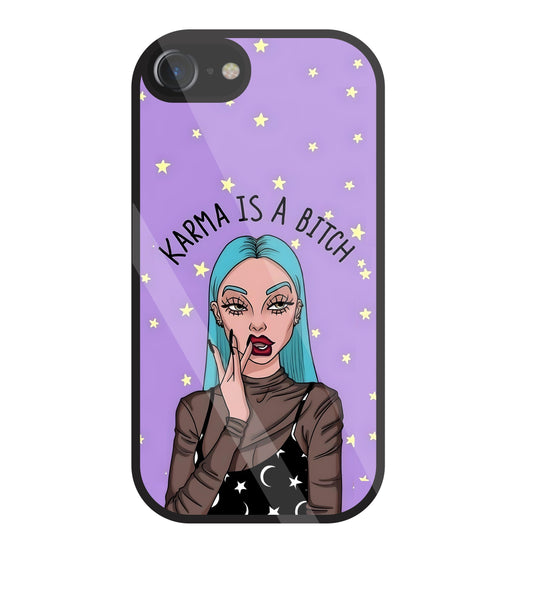 Karma is a Bitch Levender Glass Case For Apple iPhone 7