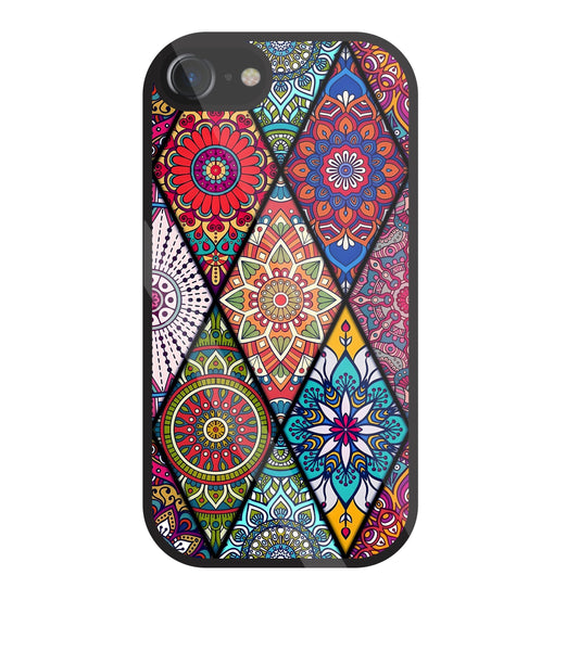 Mandala Patterns Colourful Glass Case For Apple iPhone 7