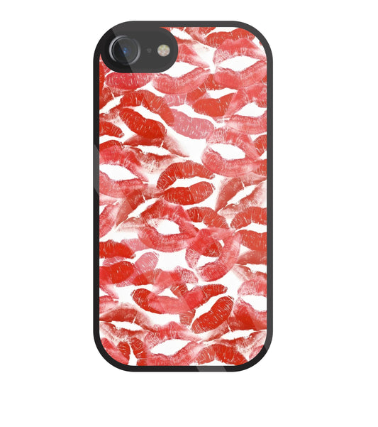 Multi Lips Kisses Glass Case For Apple iPhone 7