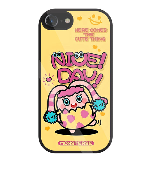 Nice Day Monsterse Yellow Glass Case For Apple iPhone 7