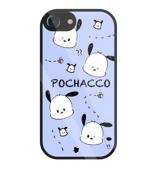 Pochacco Puppy Levender Glass Case For Apple iPhone 7
