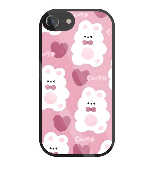 Rabbit With Heart Glass Case For Apple iPhone 7