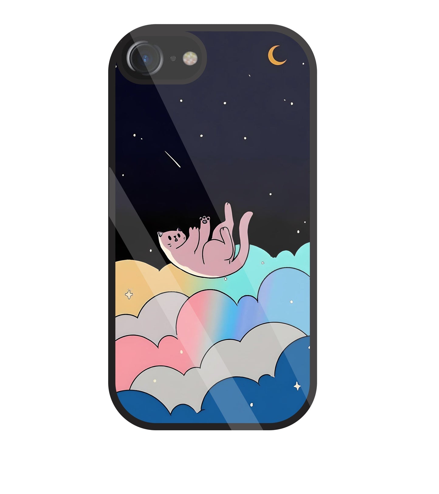 Space Cat Art Glass Case For Apple iPhone 7