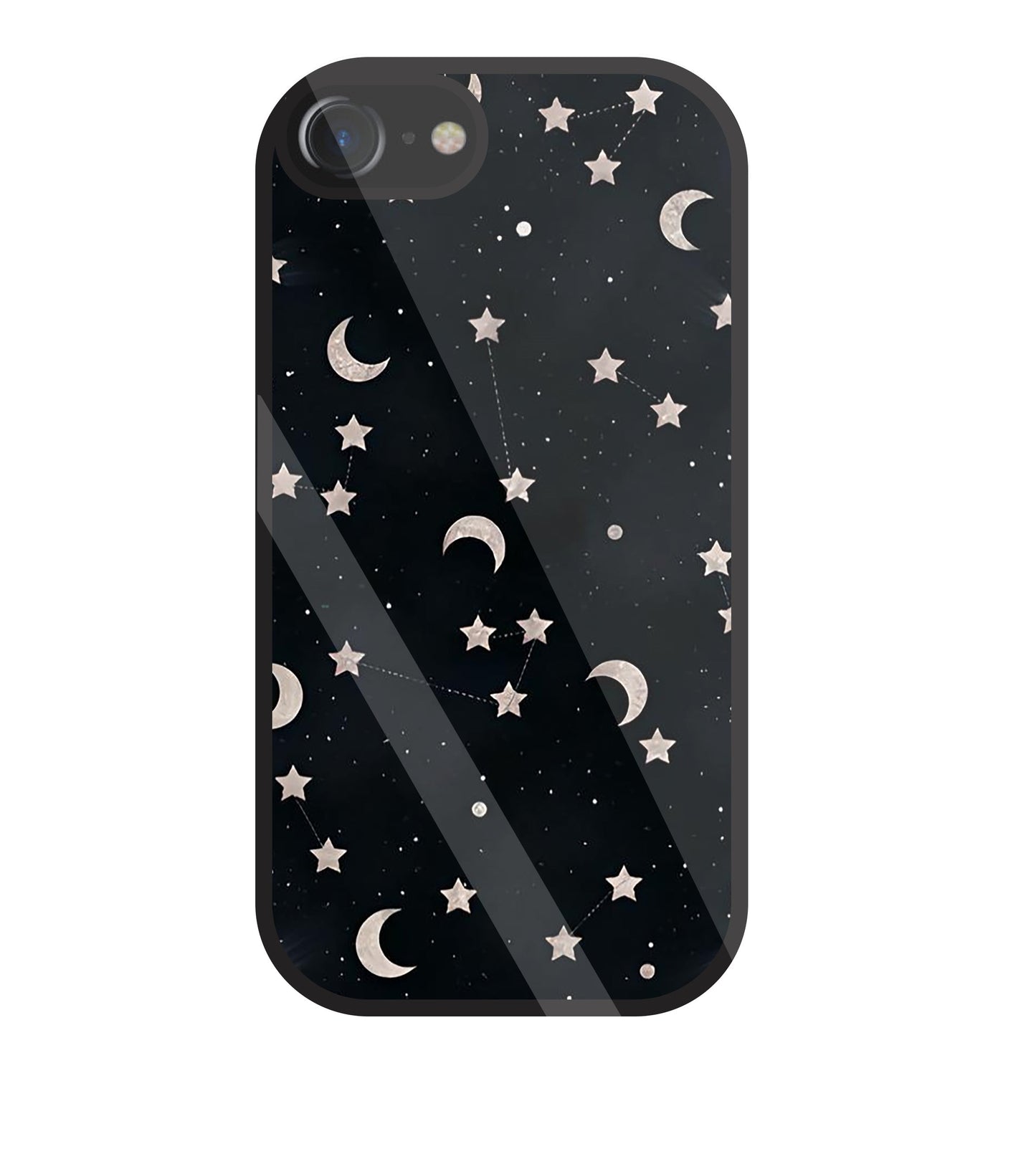 Star And Hulf Moon Space Glass Case For Apple iPhone 7