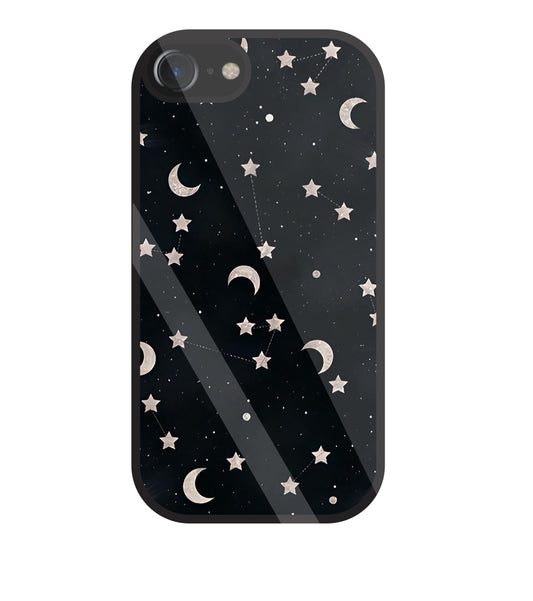 Star And Hulf Moon Space Glass Case For Apple iPhone 7