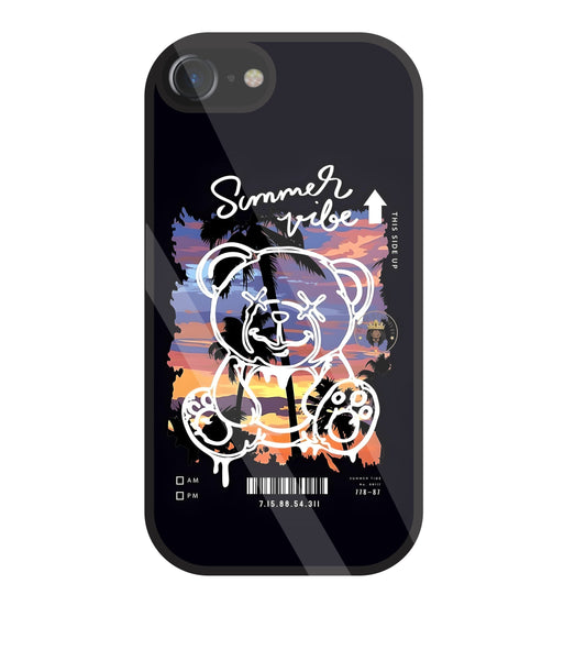 Summer Vibe Bear Glass Case For Apple iPhone 7