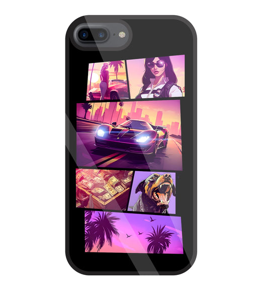 GTA 6 Glass Case For Apple iPhone 7 +
