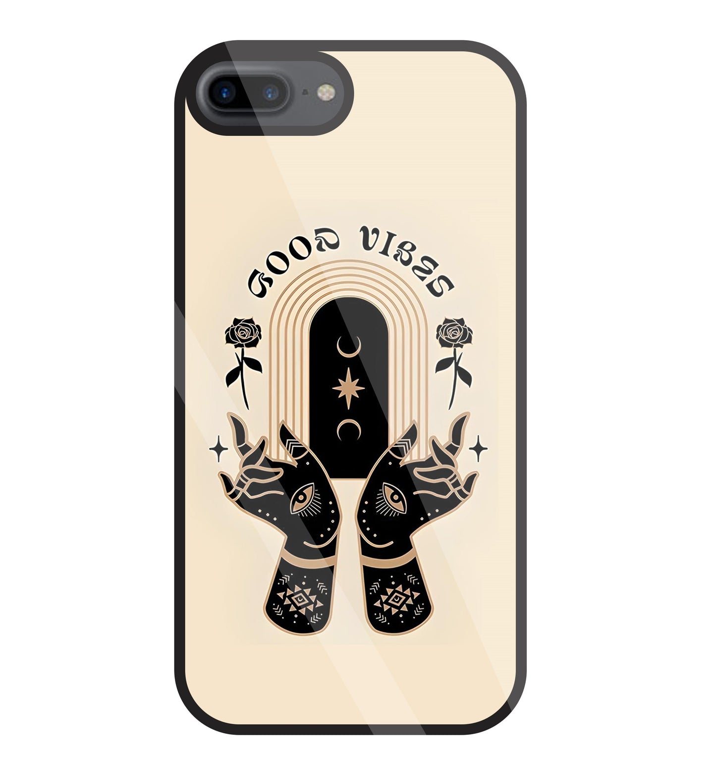Good Vibes Hands Glass Case For Apple iPhone 7 +