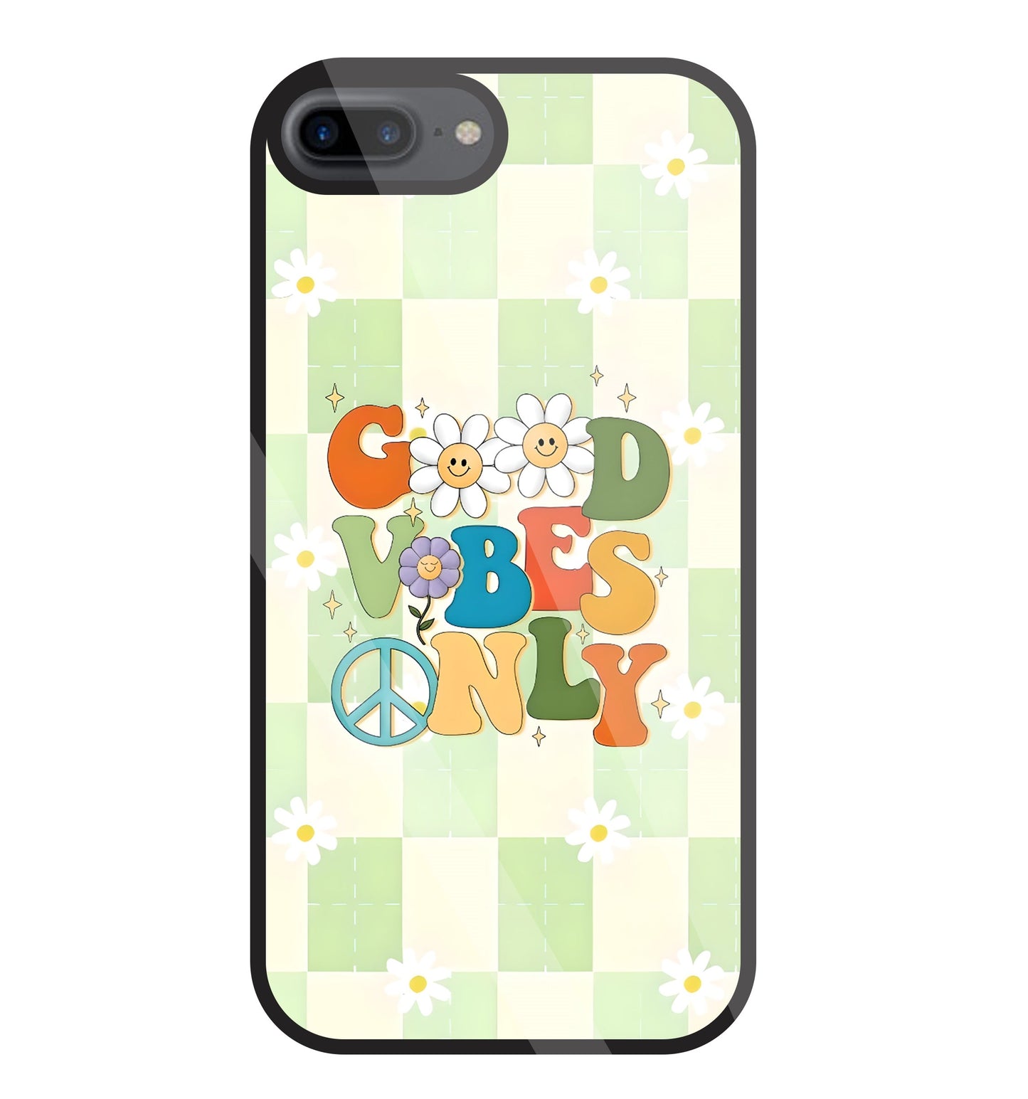 Good Vibes Only Glass Case For Apple iPhone 7 +