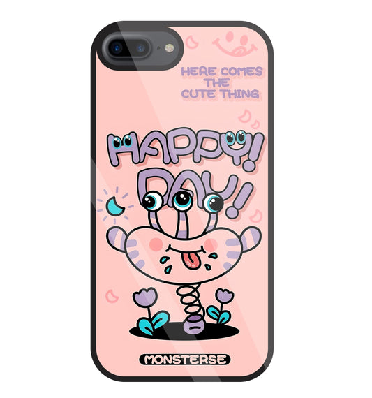 Happy Day Monsterse Pink Glass Case For Apple iPhone 7 +