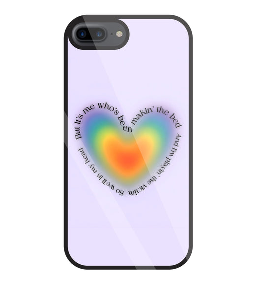 Heart With Neon Colour Glass Case For Apple iPhone 7 +