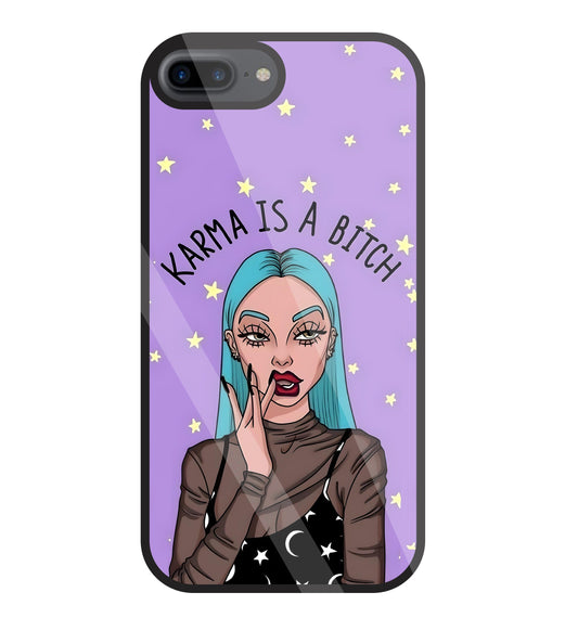 Karma is a Bitch Levender Glass Case For Apple iPhone 7 +