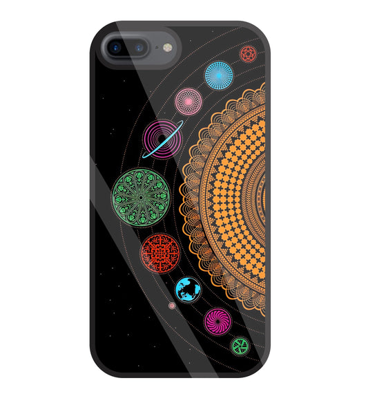 Mandala Patterns Universe Glass Case For Apple iPhone 7 +