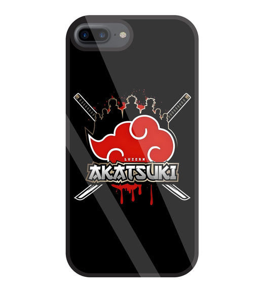 Naruto - Akatsuki Glass Case For Apple iPhone 7 +