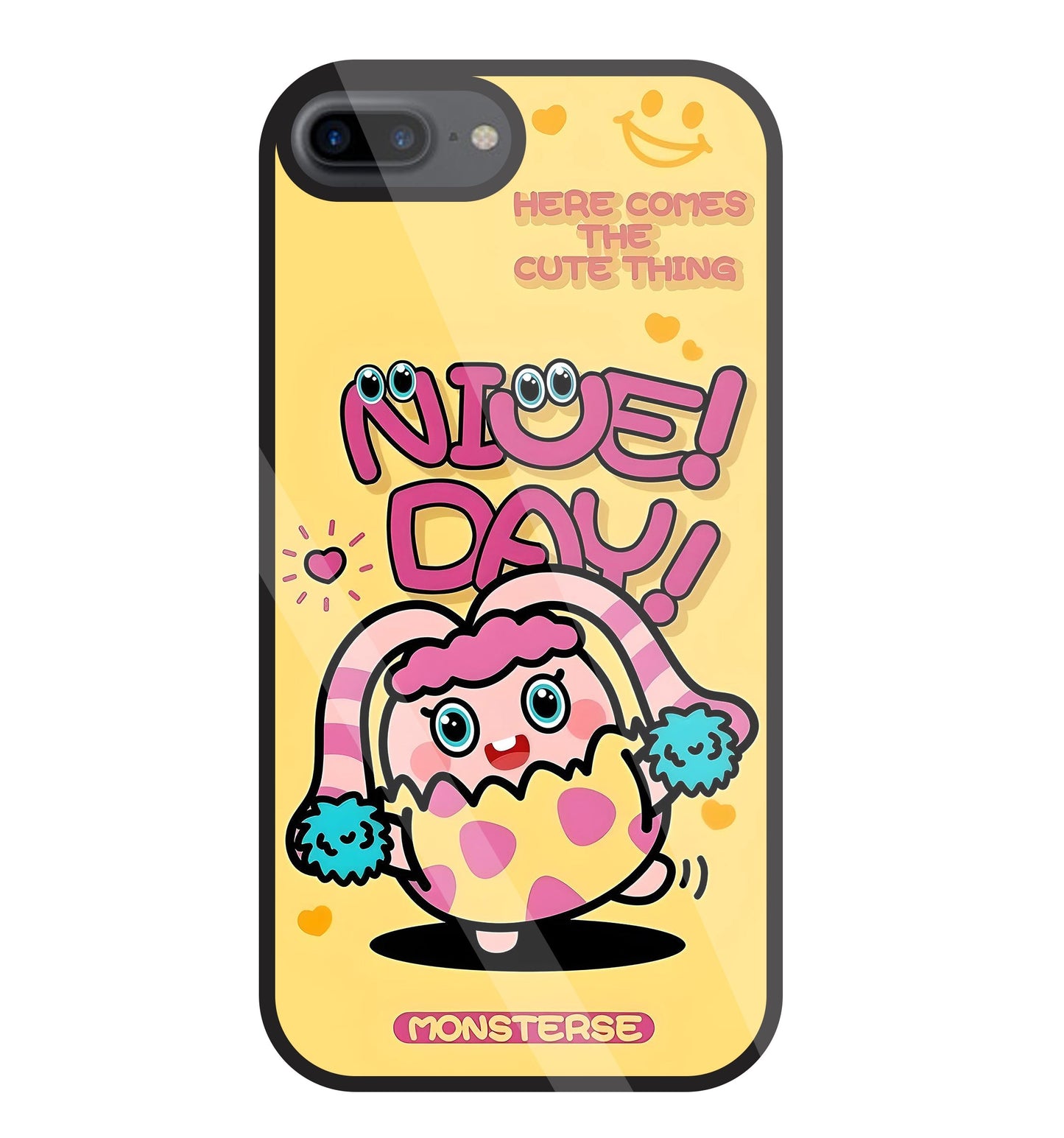 Nice Day Monsterse Yellow Glass Case For Apple iPhone 7 +